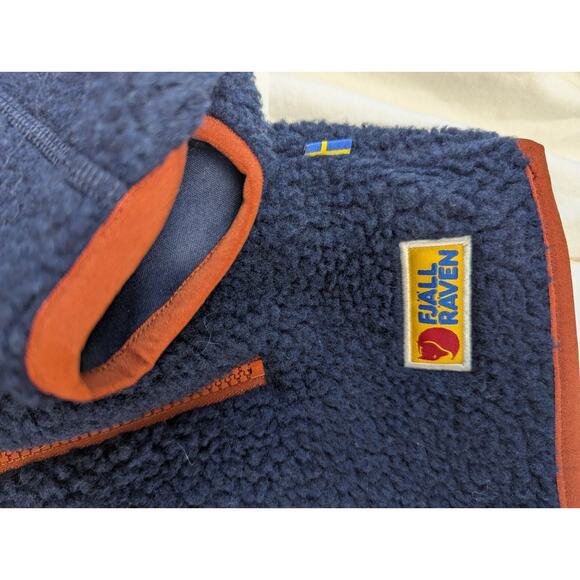 Fjallraven Vardag Pile Fleece Jacket Navy Lined Full Zip Mens Size Medium - Picture 3 of 10